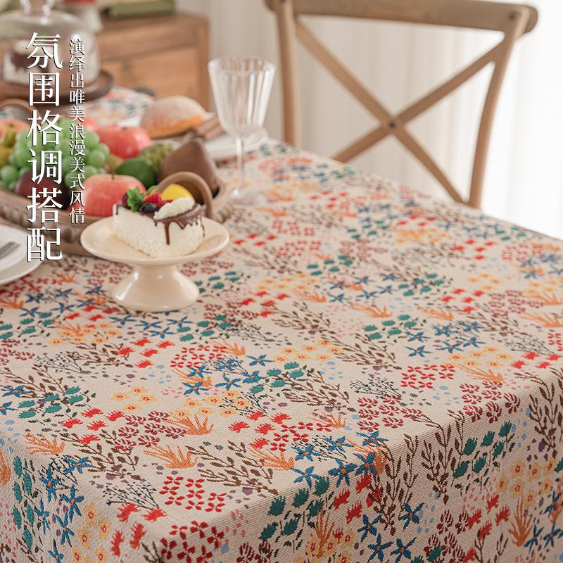 American Tablecloth High-End Retro Light Luxury High-End Cover Cloth Dining Table Tablecloth Coffee Table Tablecloth Rectangular
