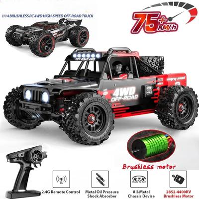 Новый 1:14 4WD RC Car Off-road Racing High Speed Brushless 2.4G RC Car RC Truck 75 Km/h Truck Electric Toy Adult Kids Toys Gift