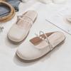 Модные полутапочки Baotou, женские летние новые сандалии Pearl Slip-on, женские сандалии с круглым носком и плоским носком больших размеров