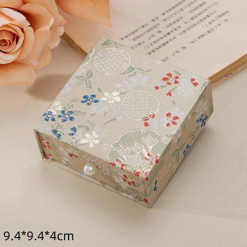 Floral Gift Bag with Jewelry Box 1Pc Sturdy Handle Elegant for Friend Birthday Holiday Gift Packing Decor