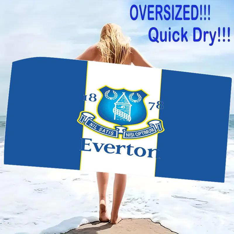 Everton FC Logo Print Beach Towel, Large Soft Quick Dry Towel for Beach Camping Swimming