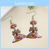 Halloween Flower And Skull Pattern Women Earrings For Womens Social Event Jewelry