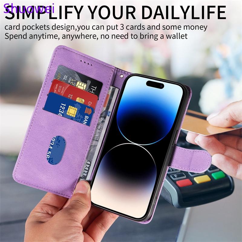 For Nothing CMF Phone 2 3 3A 4A Pro Case Flip Leather Silicone Bumper Shockproof Cover Card Slot Holder Stand