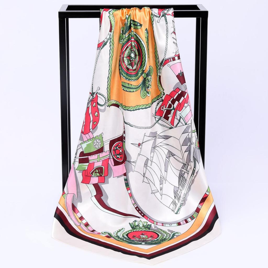 Spring and Autumn Women's Cashew Print Square Scarf Fashion Commuting Versatile Headscarf Stained Rose Square Scarf