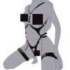 Bondage Cosplay Faux Leather Body Harness with Chain SM Belt Black PU One Size Fits Most [MONEON] Women's