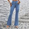 Женские европейские и американские новые повседневные джинсы прямого кроя