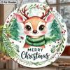 Рождественская декоративная табличка, комнатные подвесные украшения, 2D плоские деревянные изделия с рисунком оленя, рождественские подарки для друзей и семьи