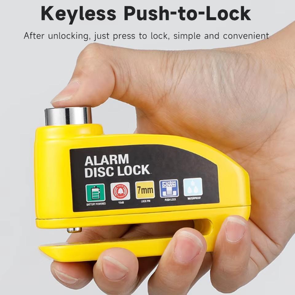 Мотоциклетный сигнализатор Замок Велосипедный дисковый замок Предупреждение 130 дБ Безопасность Сплав Противоугонный Водонепроницаемый Замок на тормозной диск Замок на дисковый тормоз