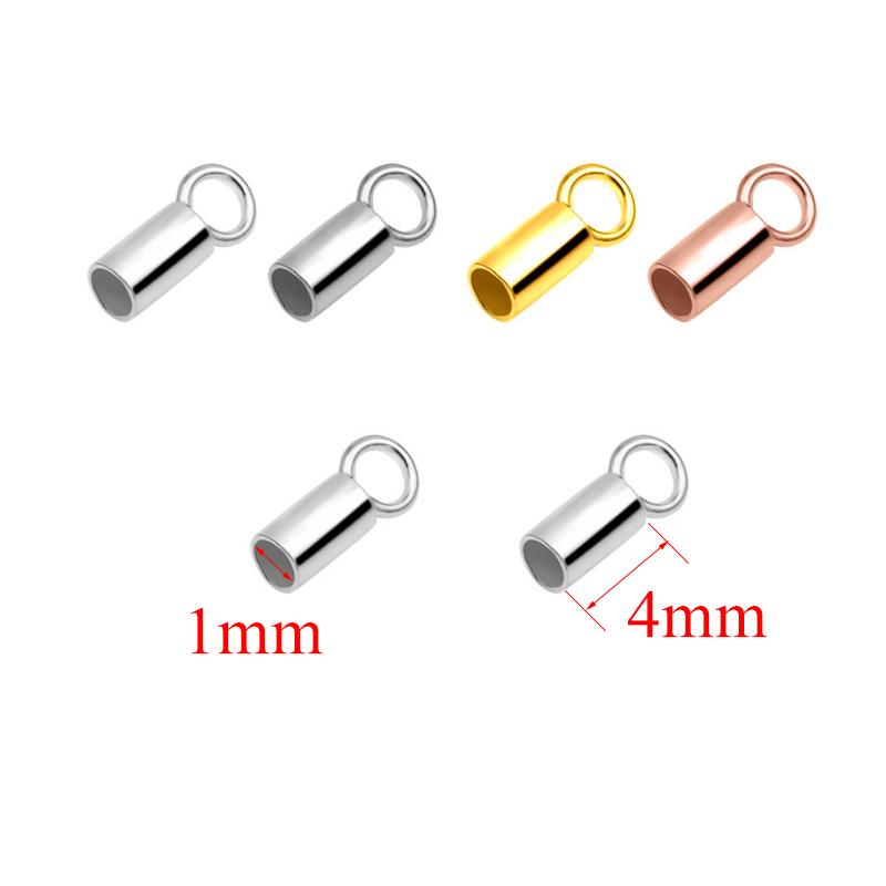 Зажимы для цепочек из стерлингового серебра 925 пробы диаметром 1 мм для кожаного браслета, ювелирных изделий, ожерелий, аксессуаров для самостоятельного изготовления