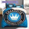 Постельное белье с узором Charlotte FC, Декор для дома, Подарок на день рождения (1 пододеяльник + 2 наволочки, без наполнителя)