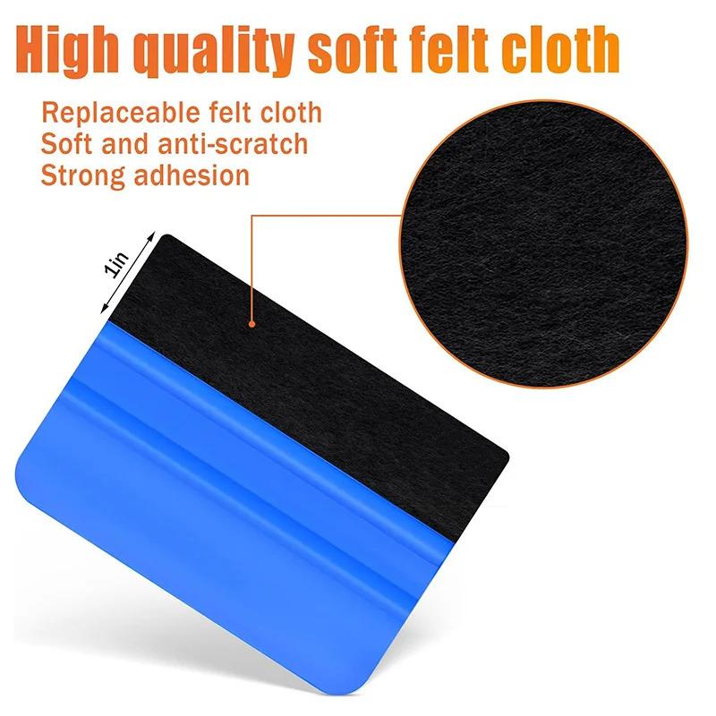 8Pcs/Set Car Film Wrap Squeegee Felt Edge Vinyl Squeegee Tool for Vinyl Application DIY Crafting Window Tint Tools Felt Scraper