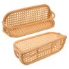 Rattan Wall Shelf Hand Crafted Durable Natural Rattan Hanging Rack Wall Storage Shelf for Bathroom