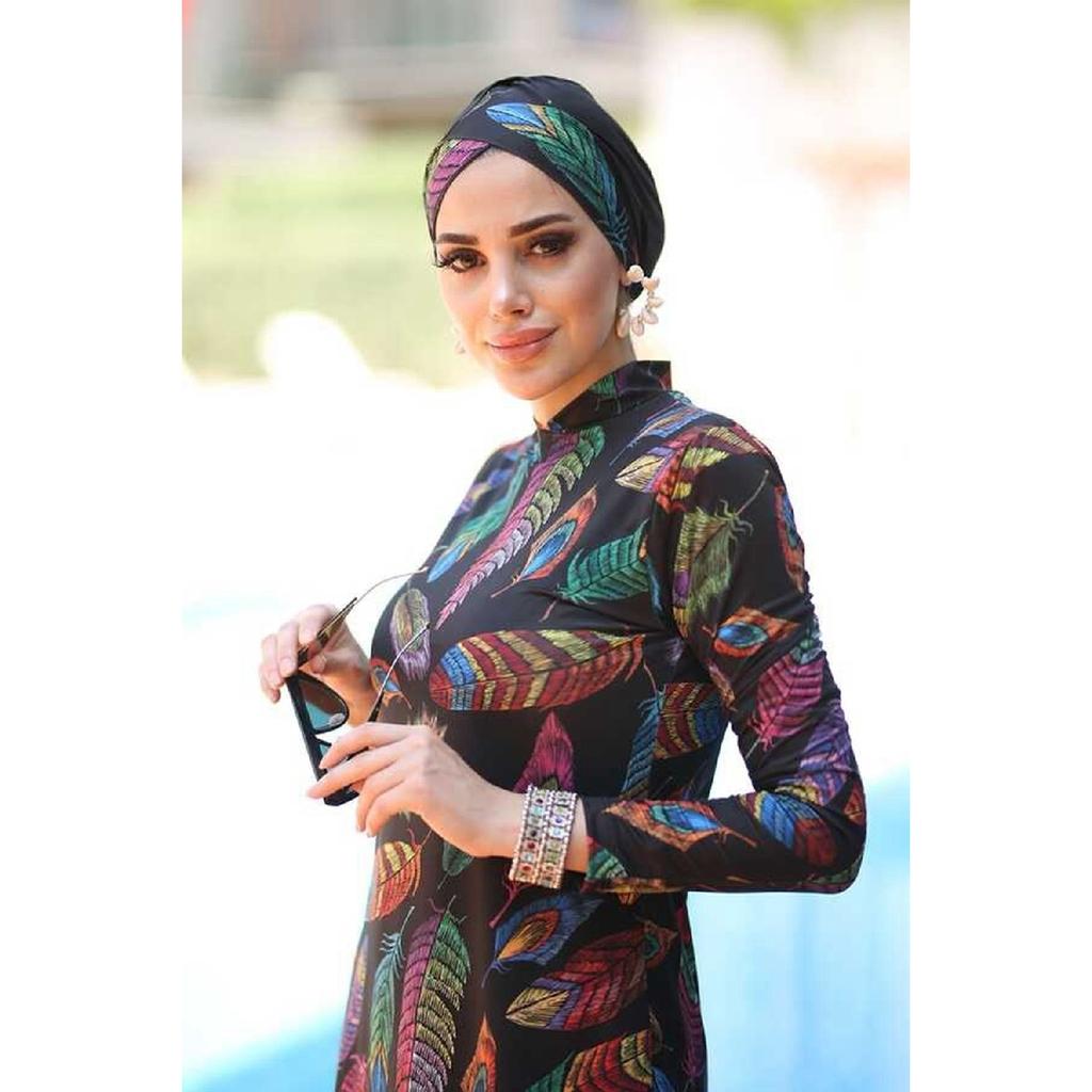 Турецкая лира Полностью закрытый хиджаб Купальник Feather Leaf 2013 Tuba