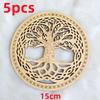 5pcs/lot 15cm Tree of Life Chakra Flower of Life Natural Symbol Wood Carved Coaster Home Kitchen Decor Creative Pattern Coaster