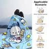 1pc Sanrio Adorable Pochacco Home Decor Blanket: Perfect Gift for Bedroom, Living Room, Travel, Camping, Car, Beach & Office Naps, Soft Flannel Throw