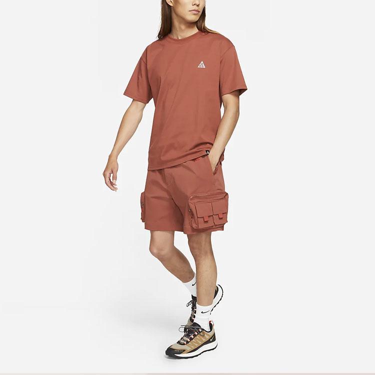 Nike Серия ACG, водонепроницаемые повседневные шорты с несколькими карманами и вышитым логотипом на шнурке, мужские брюки каменно-красного цвета DH8348-670