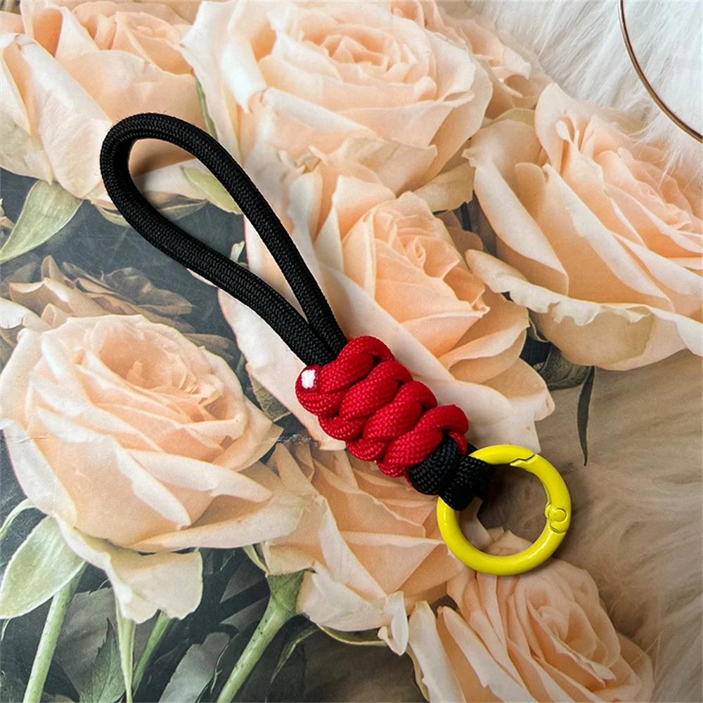Креативный плетеный шнурок для ключей для телефона, женский чехол, анти-потеряющийся узел, веревочный ремешок, автомобильные брелки, аксессуары для самостоятельного изготовления, модный брелок