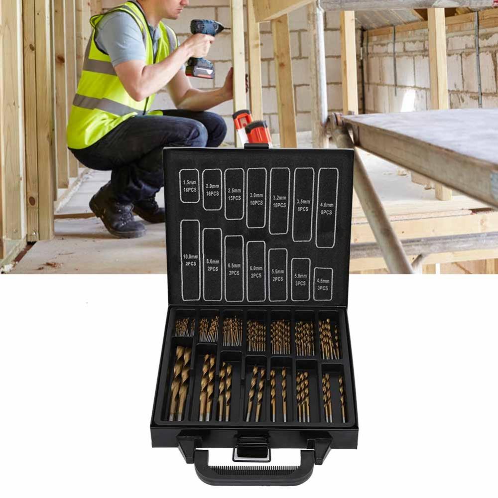 99pcs 135° Point Angle Twist Drill Bit Set HighSpeed Steel HSS Drill Bits  Hardened Metal