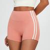 Европейские и американские шорты для йоги с высокой талией для упражнений, поднимающие бедра, дышащие, быстросохнущие шорты контрастного цвета для бега и фитнеса.