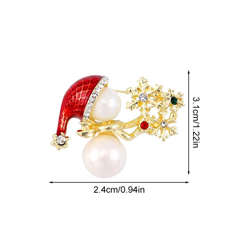 1PC Fashion Snowman Snowflake Brooch Christmas Rhinestone Alloy Creative Shining Cute Charming