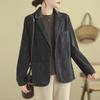 2024 Spring Women's Plus Size Corduroy Cotton Slim Suit Jacket