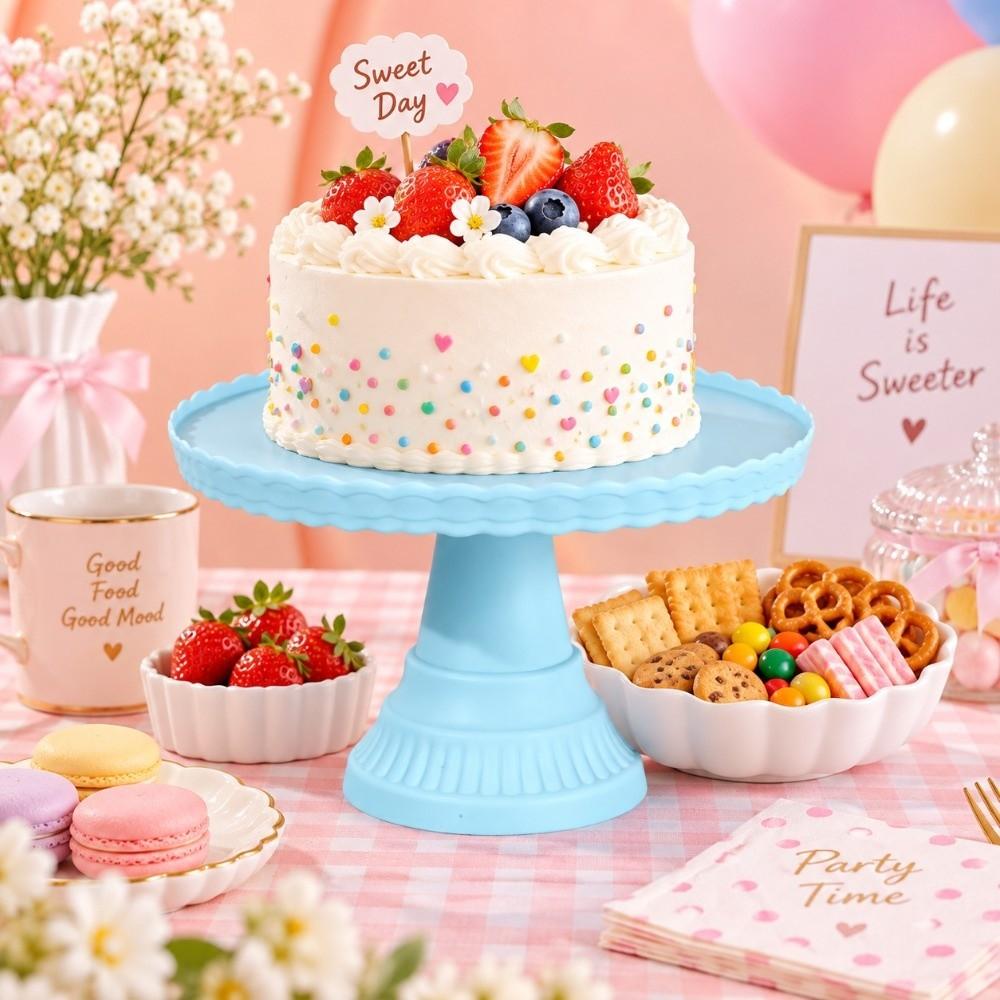 Decorative Design Cake Stand Ribbed Texture Pastry Stand Elegant Display Stand Party Serving