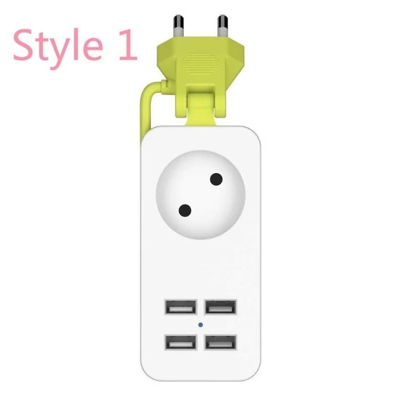 Сетевой фильтр 1/2 EU Plug 1200W 250V 1.5m кабель настенный несколько розеток портативный 4 USB порта