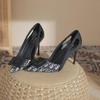 2024 Новые женские туфли на шпильках с заостренным носком и небольшим носком — элегантная универсальная мода для светских львиц