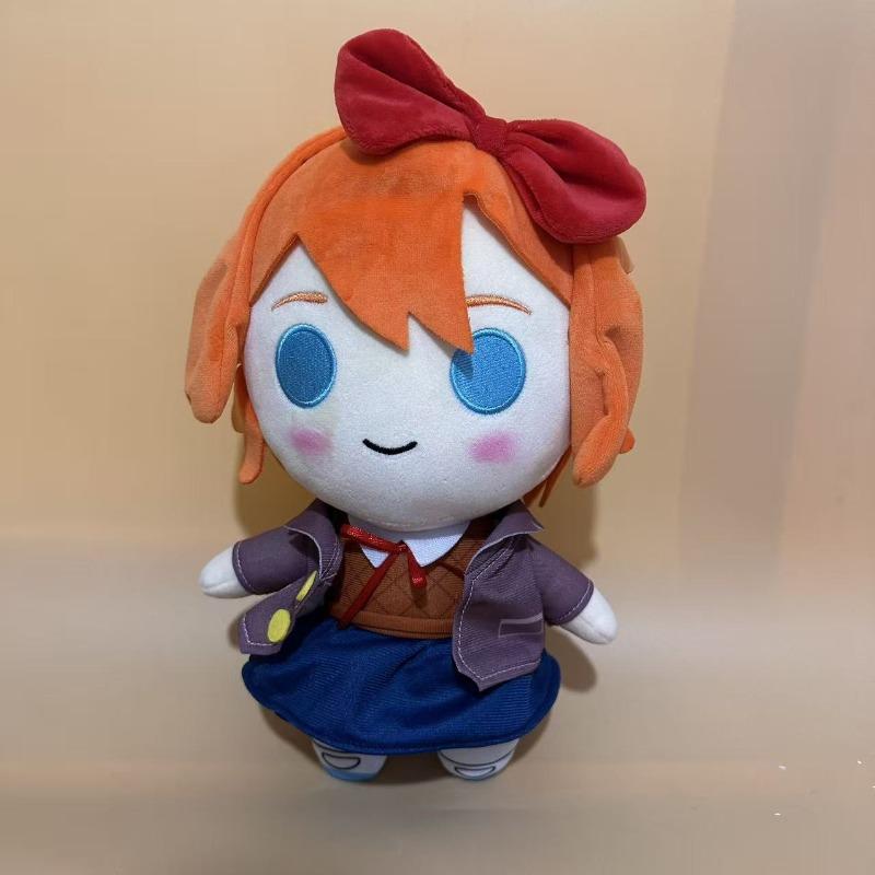 New Cute Doki Doki Literature Club DDLC Plush Set 4pcs Sayori Yuri Natsuki Monika Soft Stuffed Doll Anime Plushie for Fans Birthday Gift Home Decor