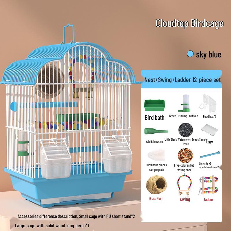 Новая Экологическая Птичья Вилла: Маленькая клетка для попугаев, например, для кореллы, ожерелового попугайчика, волнистого попугайчика, жемчужного