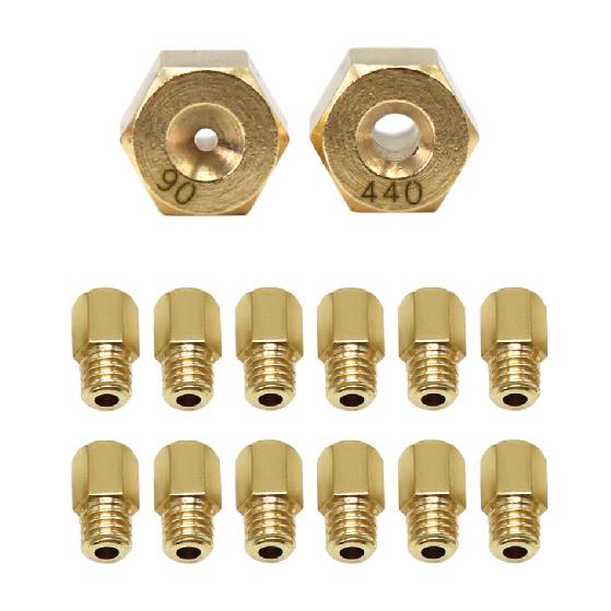 ZSDTRP 12pcs Hex Type Main Jets for MIKUNI VM TM TMX Carburetor Motorcycle Scooter Injectors Nozzle Size 90-440 Fuel Injectors 6