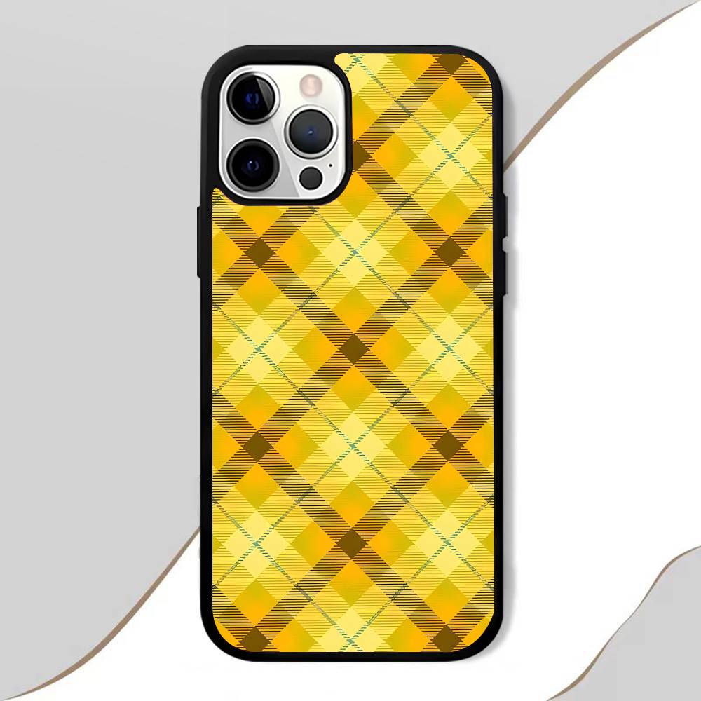 Клетчатый модный чехол для телефона Мобильный Подходит для Apple 17 Air 16 PRO MAX 15 14 13 12 11 Заплатка Черный Жесткий корпус