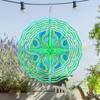 Vibrant Green and Blue Wind Chime for Outdoor Decor 25.4cm Metal Art Hanging Ornament with 360 Hook Perfect Gift for Garden and Balcony