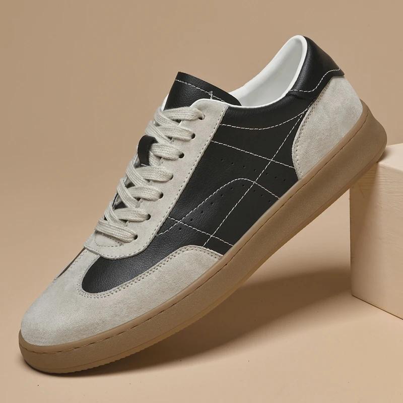 Fashion Genuine Leather Mens Shoes Fashion Luxury Casual Sneakers New Comfort Male Tenis Masculino Versatile Outdoor Skateboard Footwear