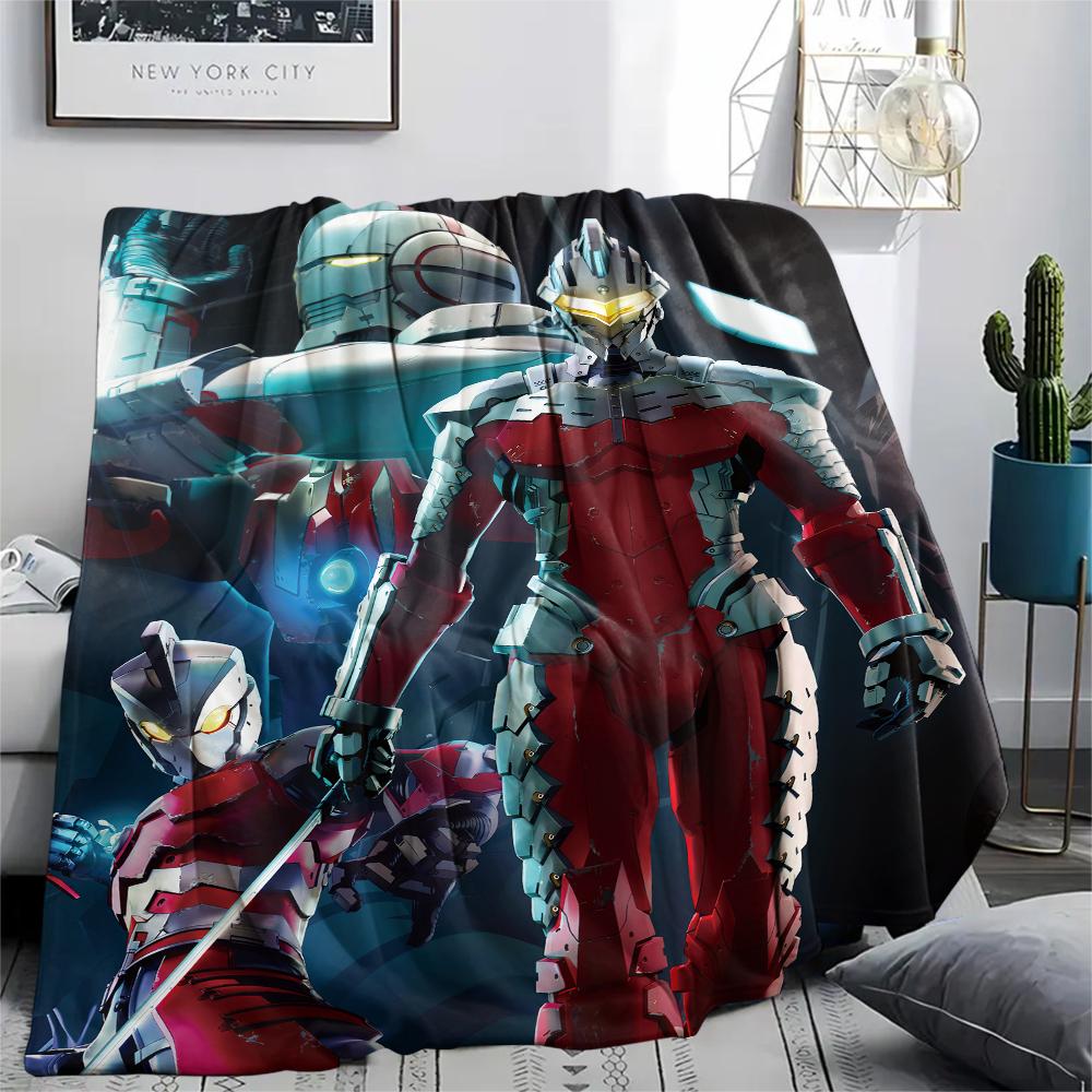 Ultraman battle scene artwork Blanket, Cozy Throw for Bedroom, Ideal Gift for Ultraman Fans.chl