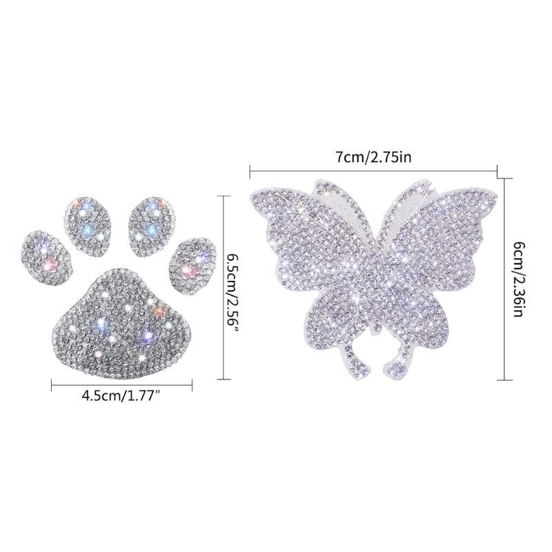 Shimmering Rhinestones Butterfly Car Sticker Sparklings Crystal Decal for Bumpers Window Laptop& DIY Auto Accessories