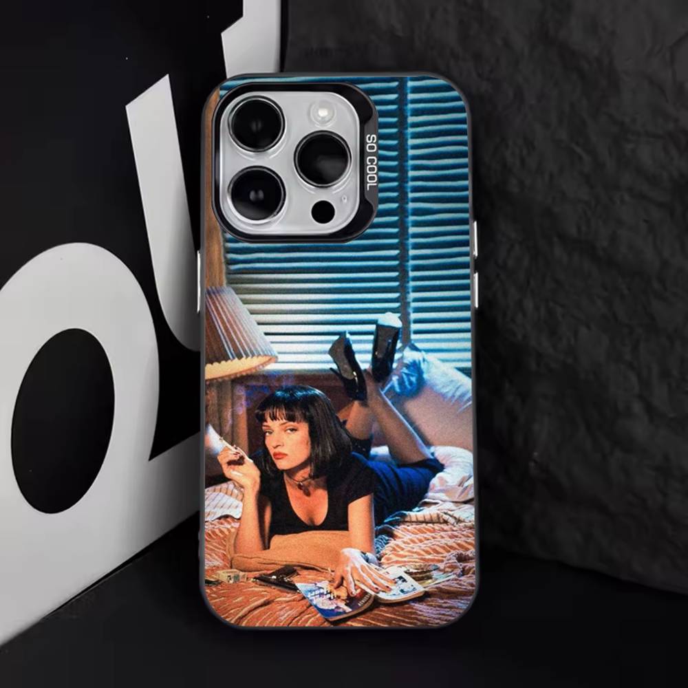 Чехол для телефона 'Криминальное чтиво' (Pulp Fiction) для iPhone 17,16,15,14,13,12,11,Pro,Max,Plus,E,Air,Mini Черный ТПУ Чехол