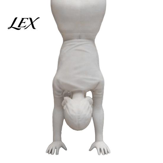 Modern Home Decor Inverted Girl Figurine, 3D Printed Athlete Statue, White Muscle Line Sculpture Sporty for Table Shelf Decorative Statue