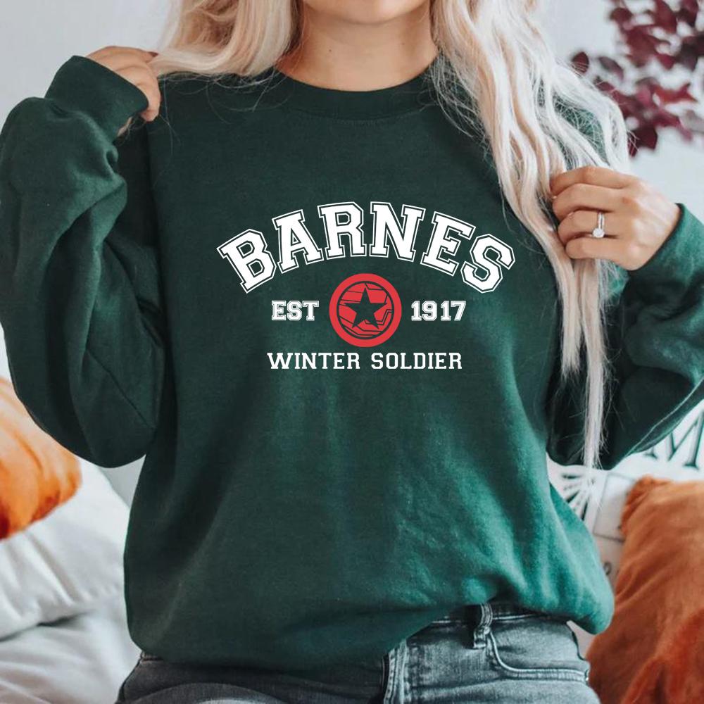 Винтажная толстовка Barnes 1917 года Футболка Winter Soldier Толстовка Bucky Barnes Crewneck Толстовки унисекс с графическим принтом Толстовка Superhero