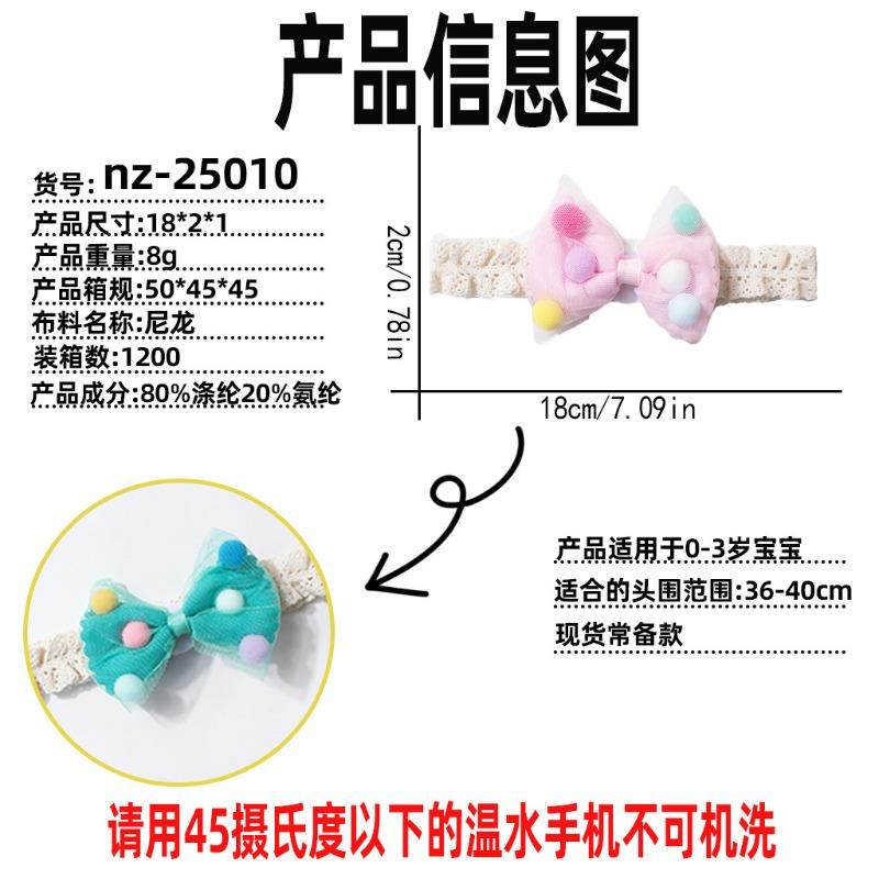 Новая кружевная повязка для новорожденного, милый головной убор с бантом на родничок, детские украшения