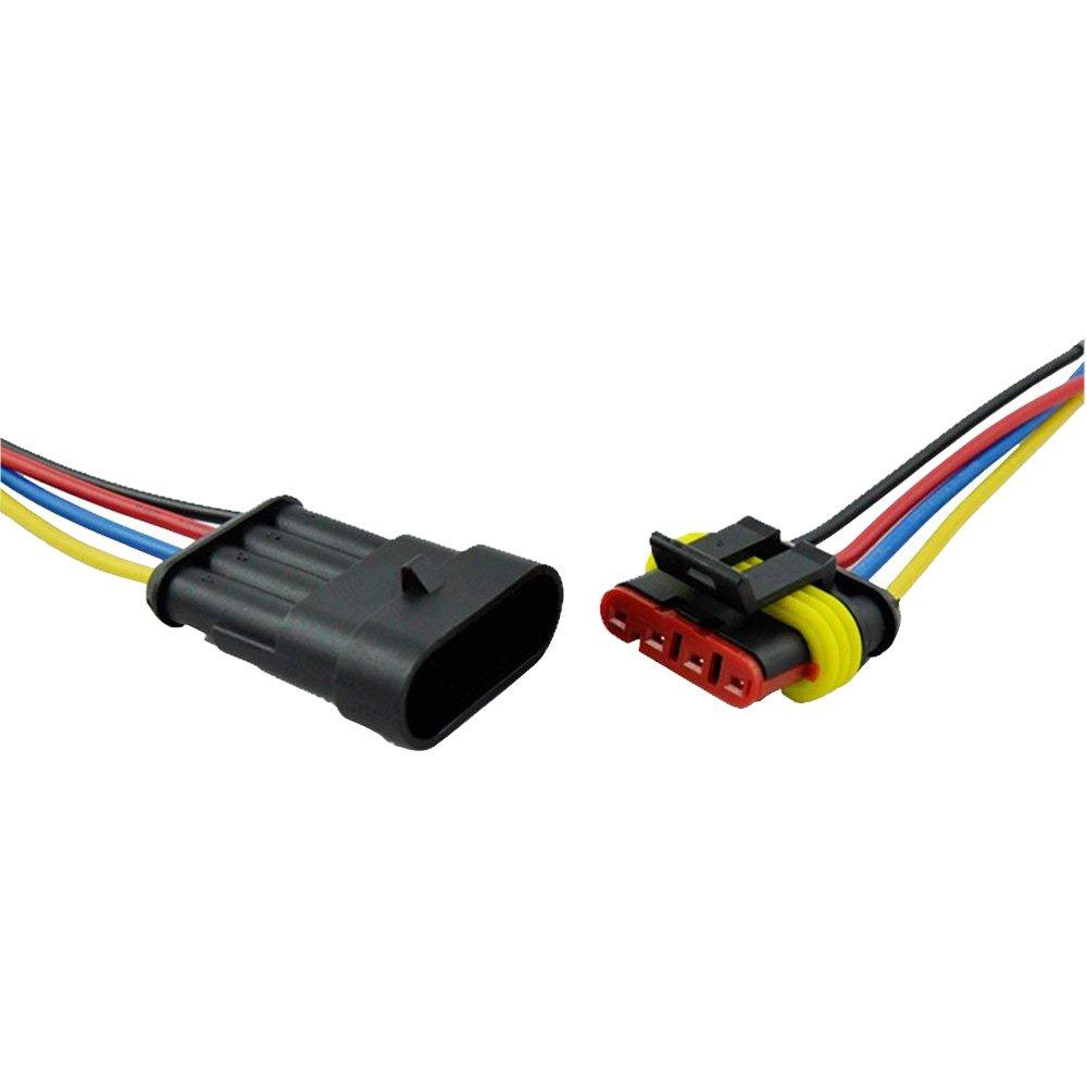 GTIWUNG 5 Kit 4 Pin Waterproof Connector 4 Pin Way Car Waterproof Electrical Connector