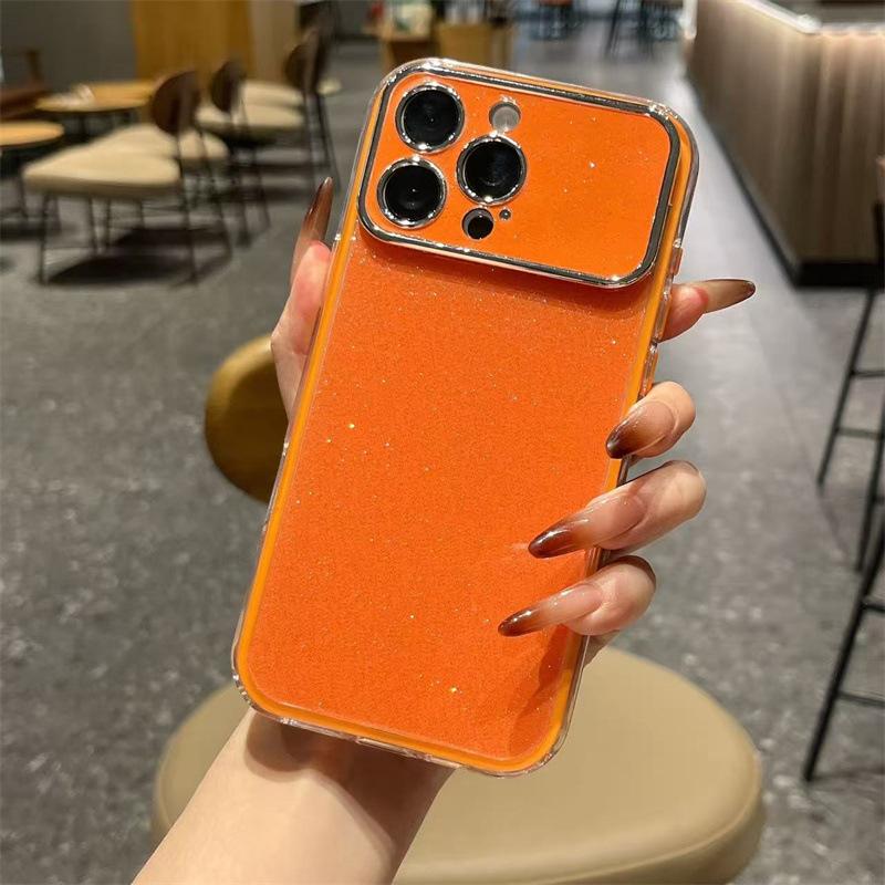 Чехол-накладка 3-в-1 с блестками для нового телефона iPhone, Apple 16pro, большие окна, 15pro, однотонный, 14pro