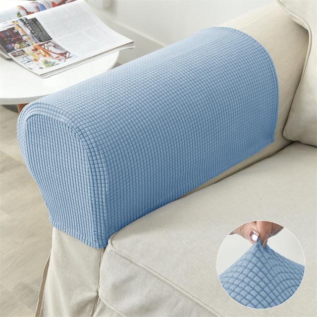 2 шт./компл., чехол на подлокотник для дивана, эластичный флисовый чехол для дивана, кресло, защита для рук, эластичный нескользящий съемный чехол для подлокотников