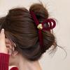 2023 Christmas Red Velvet Large Claw Hair Clip for Women
