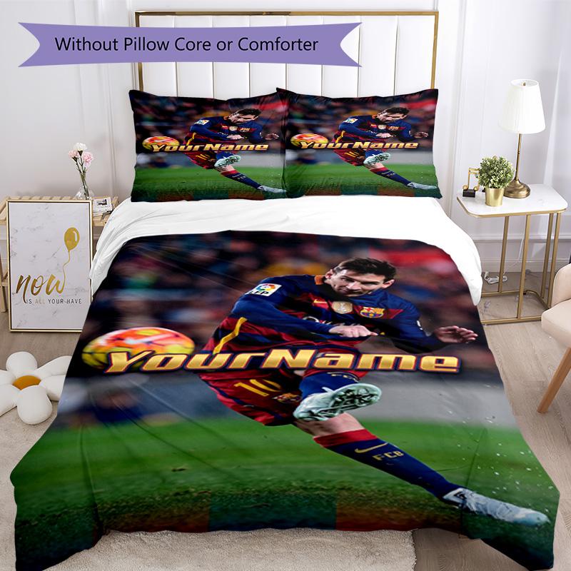 Messi 32 Customize your name Bedding Set Breathable Duvet Cover with Pillowcases Home Decoration Birthday Gift