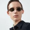 UV400 Rhombus Sunglasses Metal Half Frame UV Resistant Cycling Glass  Women