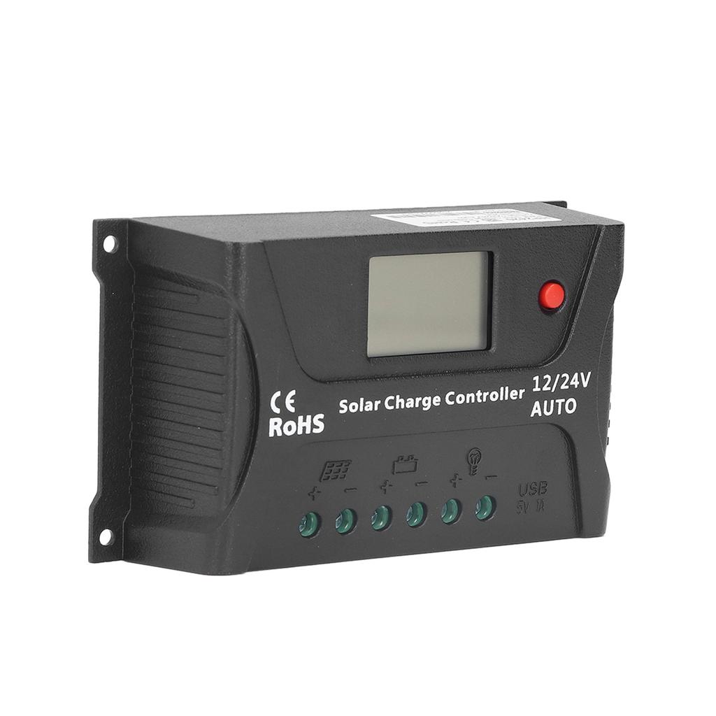 PWM Контроллер заряда солнечной батареи 20А Регулятор солнечной панели Контроллер энергии черного цвета для аксессуаров для дома на колесах