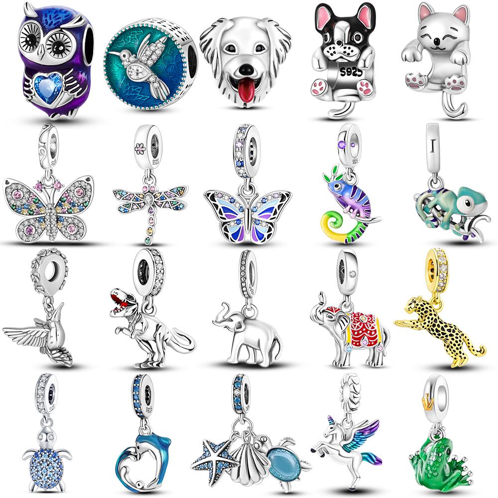 Animal Collection Copper French Bulldog Cat Butterfly Ladybug Charms Beads Fit Original Mula Bracelet Jewelry