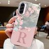 Парные чехлы для телефона с буквами A Z для Samsung Galaxy A56 A36 A16 tpu чехол Розовые цветы Силиконовый Прозрачный чехол Мягкая задняя крышка Fundas Бампер