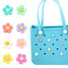 8 шт. красочная сумка с отверстием для цветка, легкая многоразовая пляжная сумка-тоут с отверстием, резиновое цветочное украшение, аксессуары для сумок с отверстием